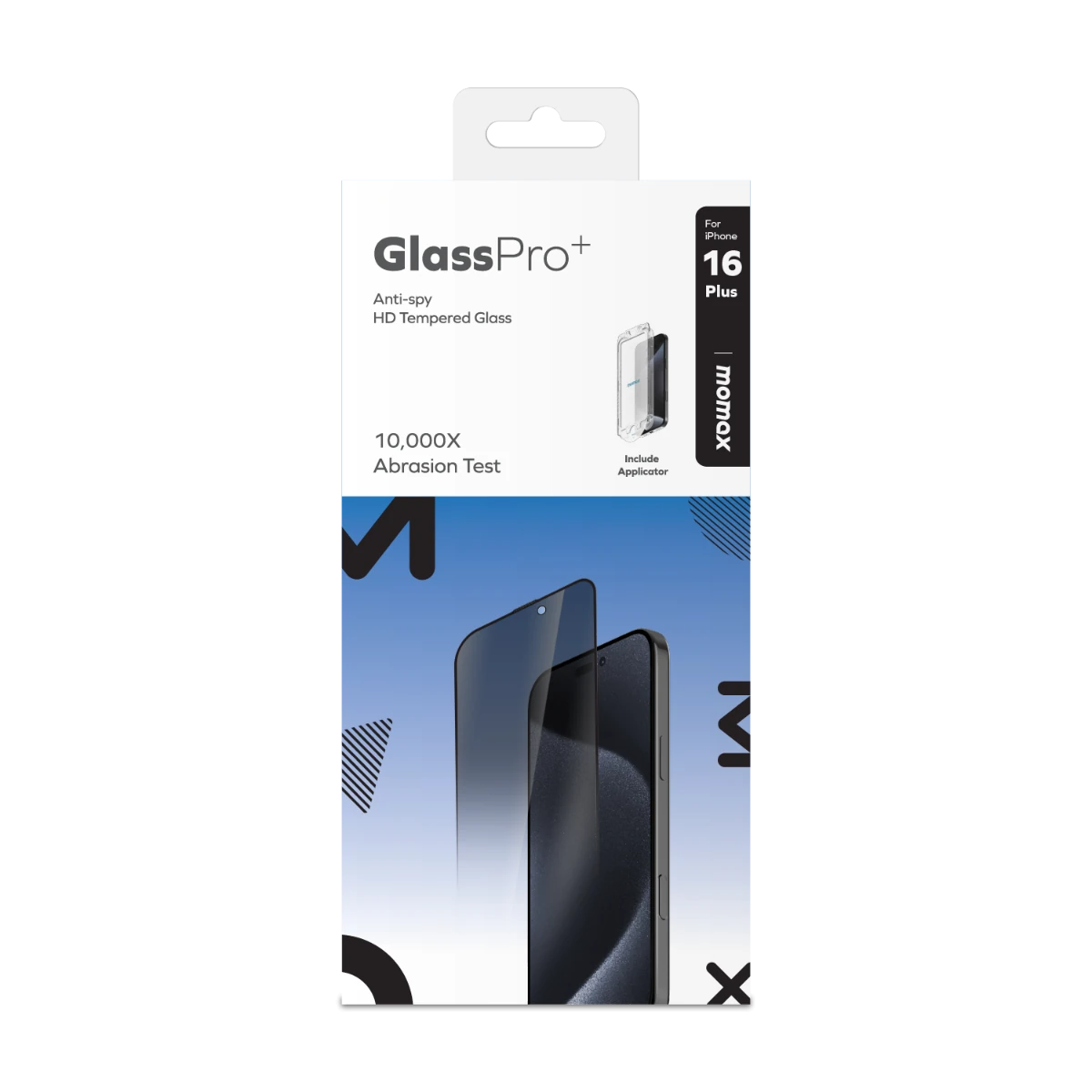 GlassPro+ Anti-spy HD Tempered Glass iPhone 16 Plus (Black) - Görsel 2