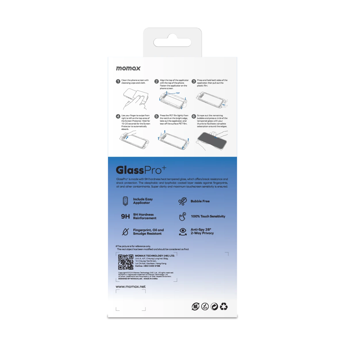 GlassPro+ Anti-spy HD Tempered Glass iPhone 16 Plus (Black) - Görsel 3