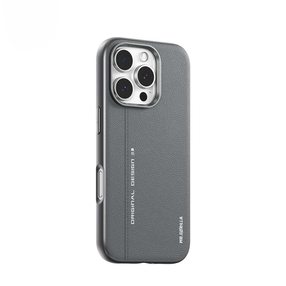 Blueo 16 Pro Gri Premium Leather Deri Magnetic Telefon Kılıfı - Görsel 2