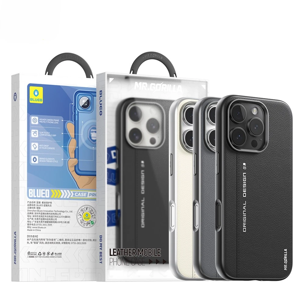 Blueo 16 Pro Max Siyah Premium Leather Deri Magnetic Telefon Kılıfı - Görsel 2