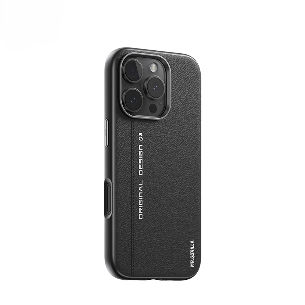 Blueo 16 Pro Max Siyah Premium Leather Deri Magnetic Telefon Kılıfı