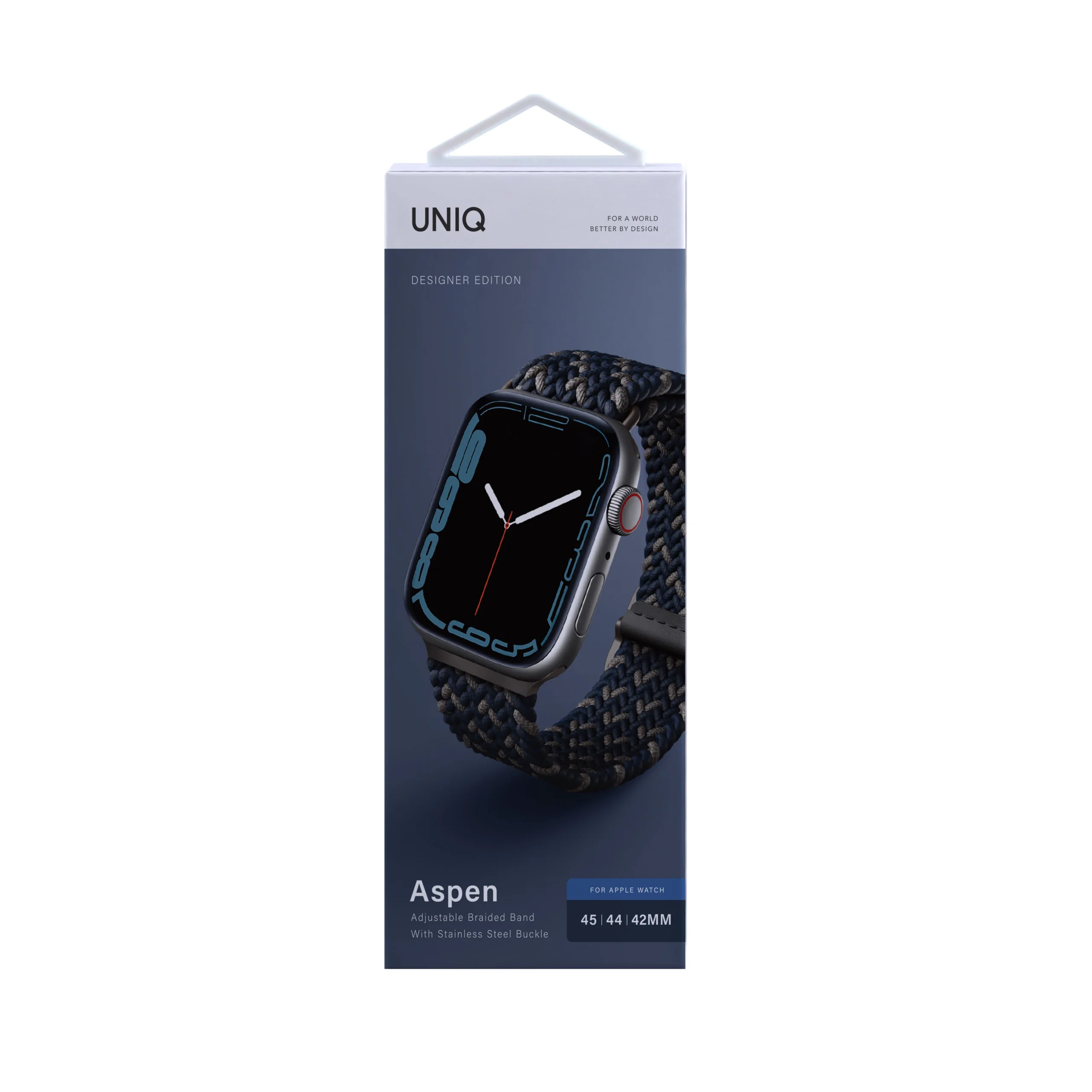 Uniq Watch Ultra 42-44-45-46-49 Mm Aspen Designer Örgülü Kordon - Lacivert - Görsel 3