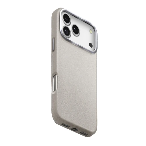 Uniq Apple iPhone 17 Pro Lyden MagSafe Deri Kapak - Gri - Görsel 2