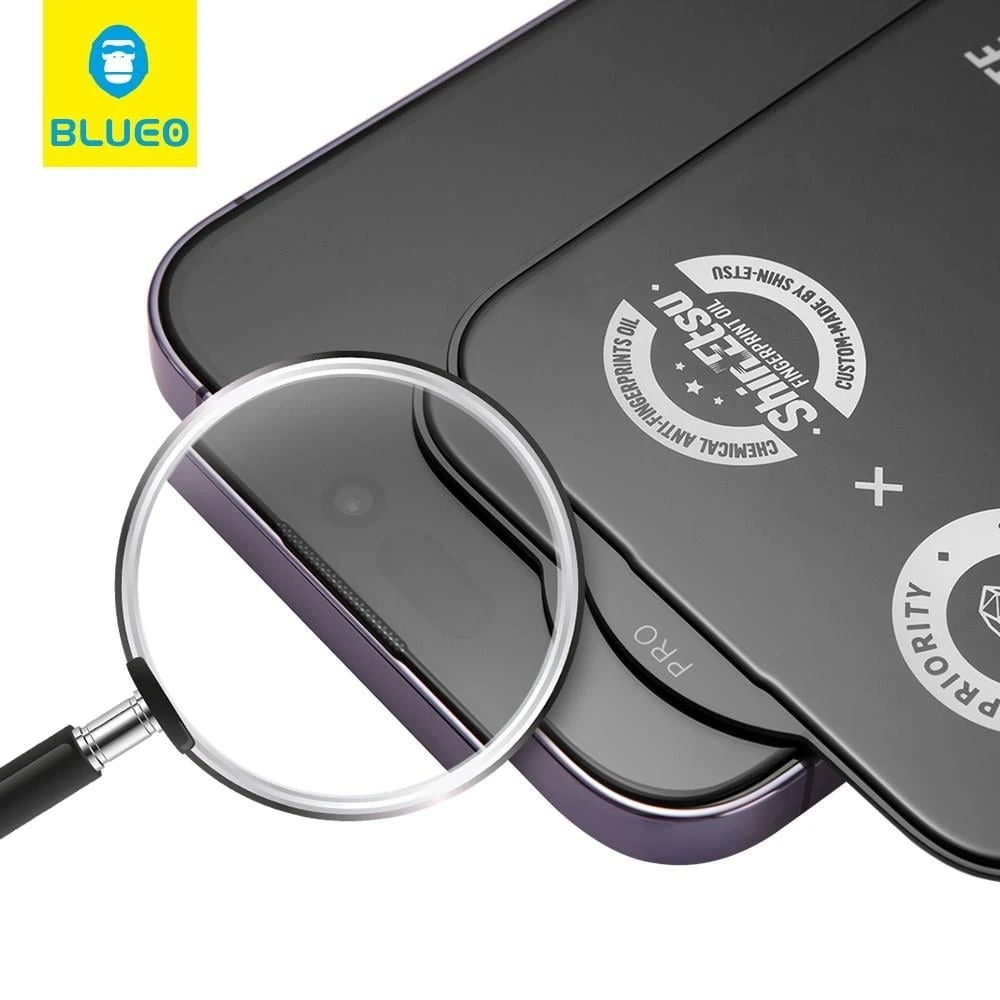 Blueo Corning Gorilla Cam Anti-Static Ekran Koruyucu Aplikatörlü Siyah iP15pro - Görsel 2