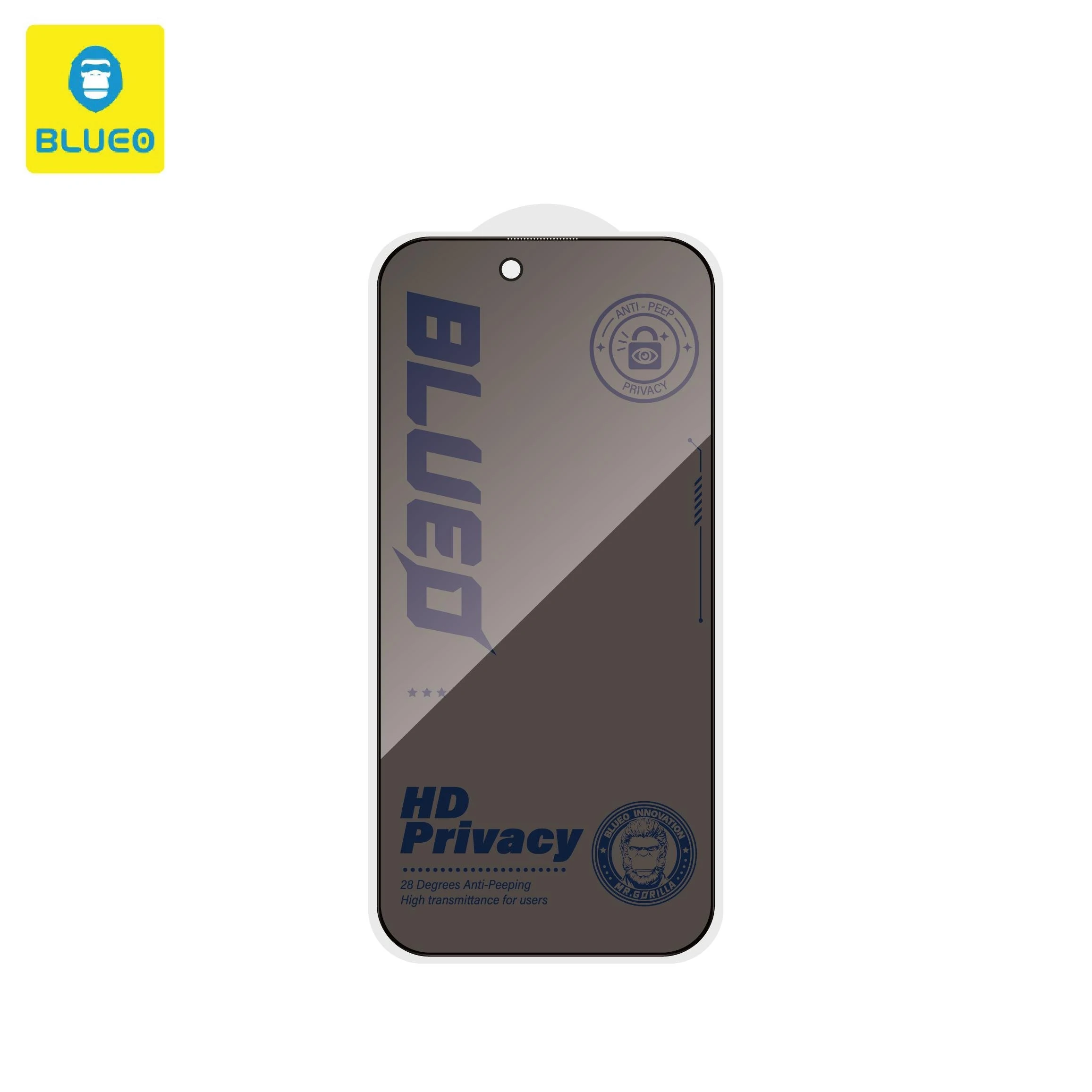 Blueo Anti-Peep Privacy iPhone 17/17 Pro Uyumlu Hayalet Full Cam Ekran Koruyucu Göz Yormayan HD Görüntü - Görsel 2
