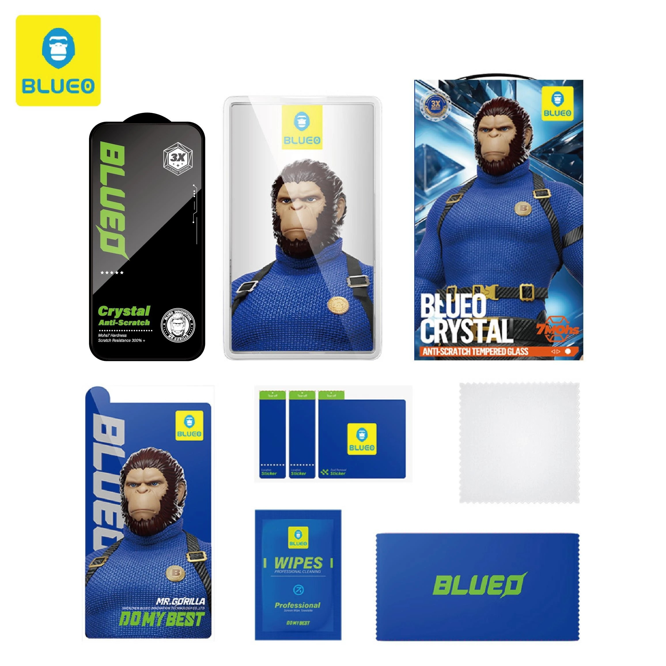Blueo Crystal Anti-Stratch iPhone 17 Pro Max Uyumlu 7 MOhs Sertlik 3 Kat Çizilmeye Dayanıklı HD Cam Ekran Koruyucu - Görsel 3