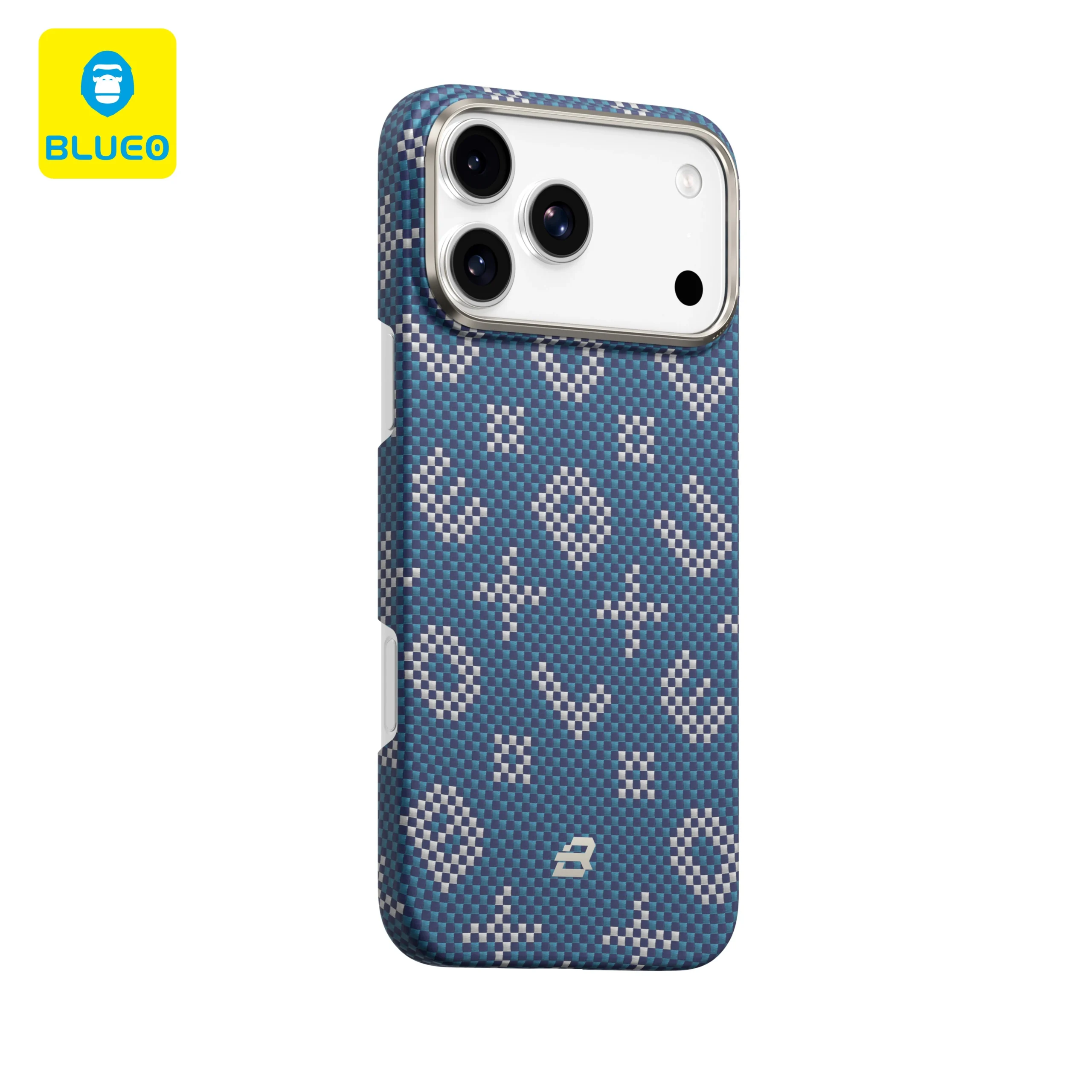 Blueo Gilded Tactile Wowen iPhone 17 Pro Max Uyumlu MagSafe Özellikli Galaxy Aramid Fiber Blue