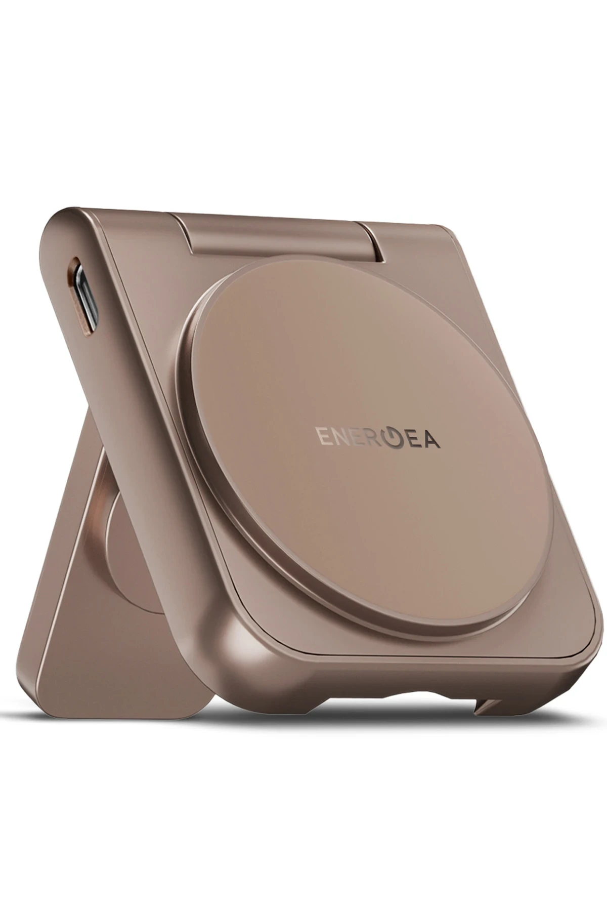Energea MagDuo 2in1 Katlanabilir 15W Telefon ve 2.5W Saat Masaüstü Hızlı Şarj Standı - Gold - Görsel 3