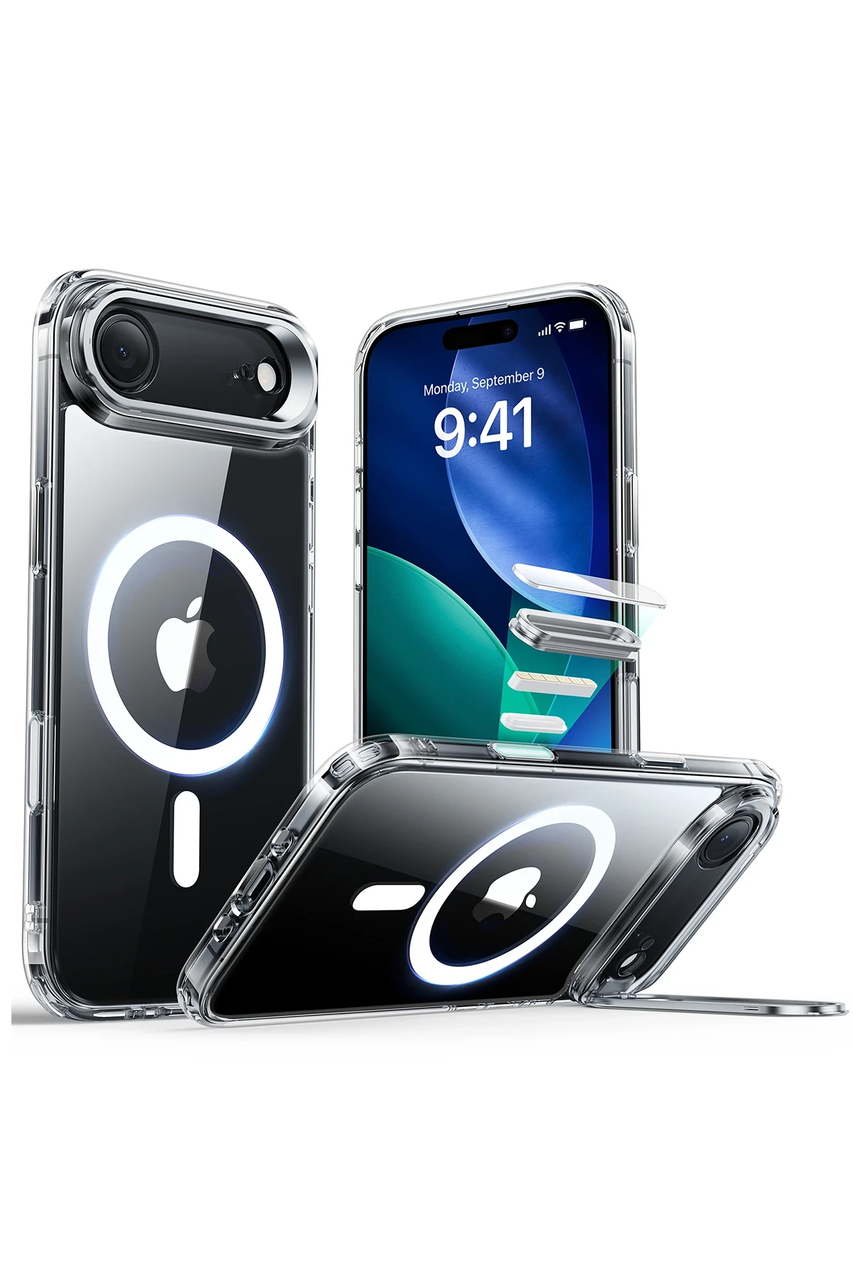 ESR Apple iPhone 17 Air Classic Hybrid MagSafe Standlı Kapak - Şeffaf - Görsel 2