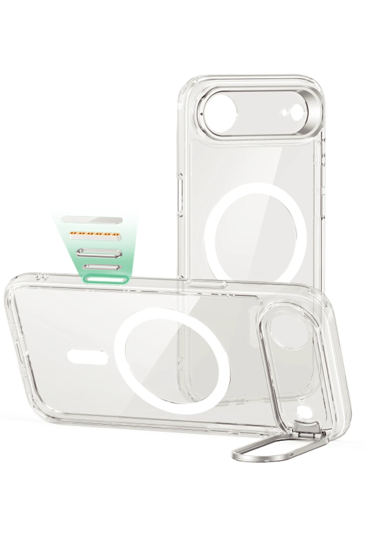 ESR Apple iPhone 17 Air Classic Hybrid MagSafe Standlı Kapak - Şeffaf - Görsel 3