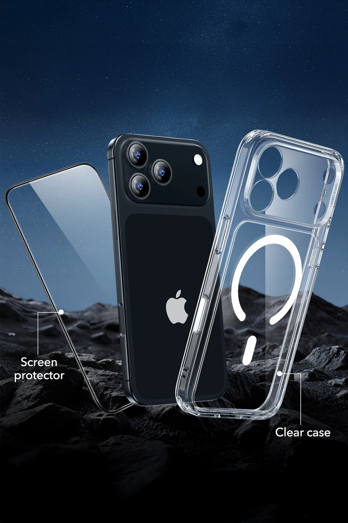 ESR Apple iPhone 17 Pro Max Classic Hybrid MagSafe Kapak + Cam Hediyeli Set - Şeffaf - Görsel 4