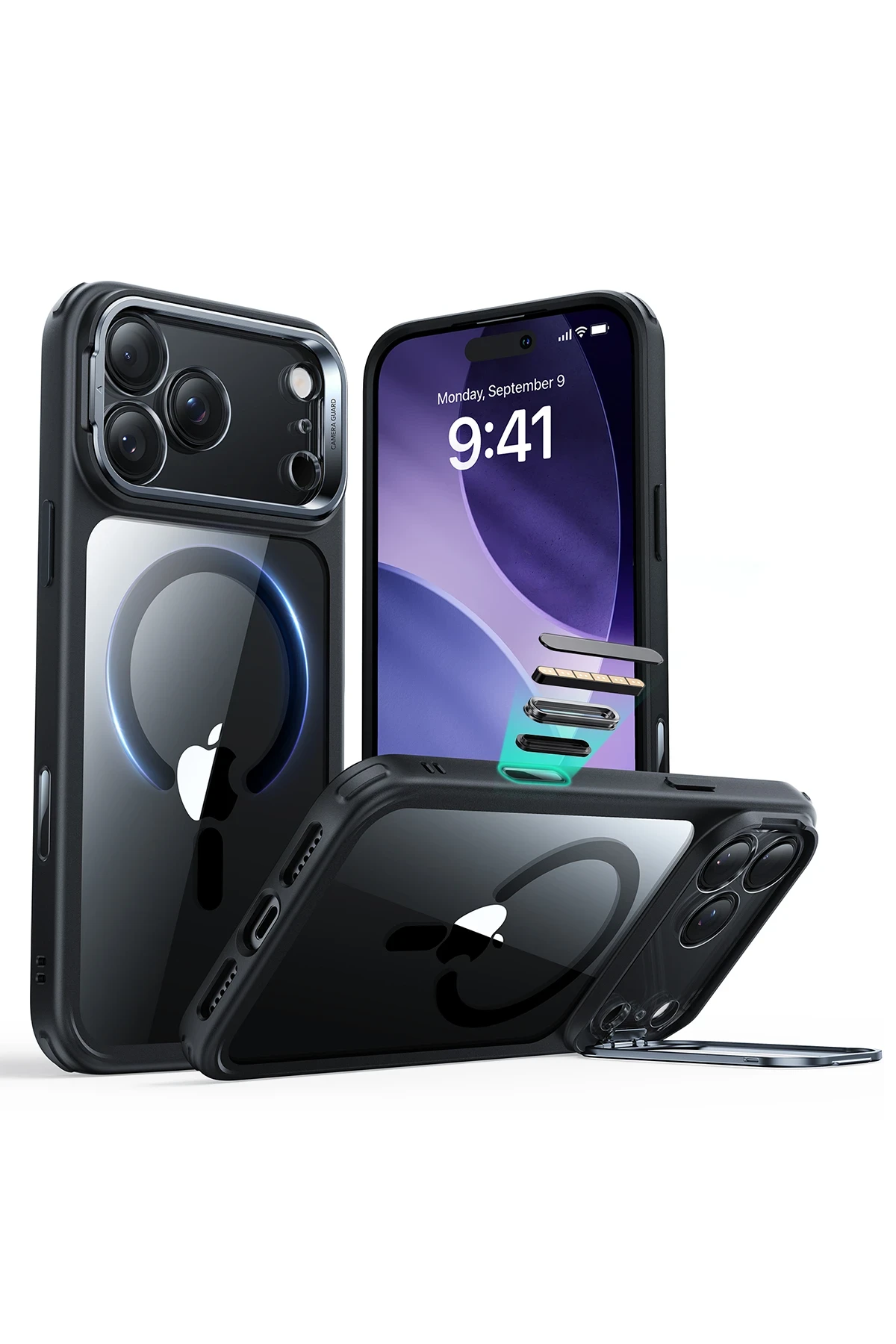 ESR Apple iPhone 17 Pro Classic Hybrid MagSafe Standlı Kapak - Siyah - Görsel 2
