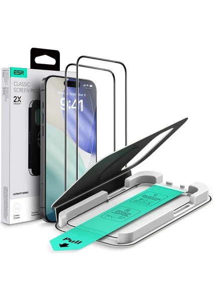 ESR Apple iPhone 17 Air UltraFit Classic 2 Adet Cam Ekran Koruyucu - Siyah - Görsel 3