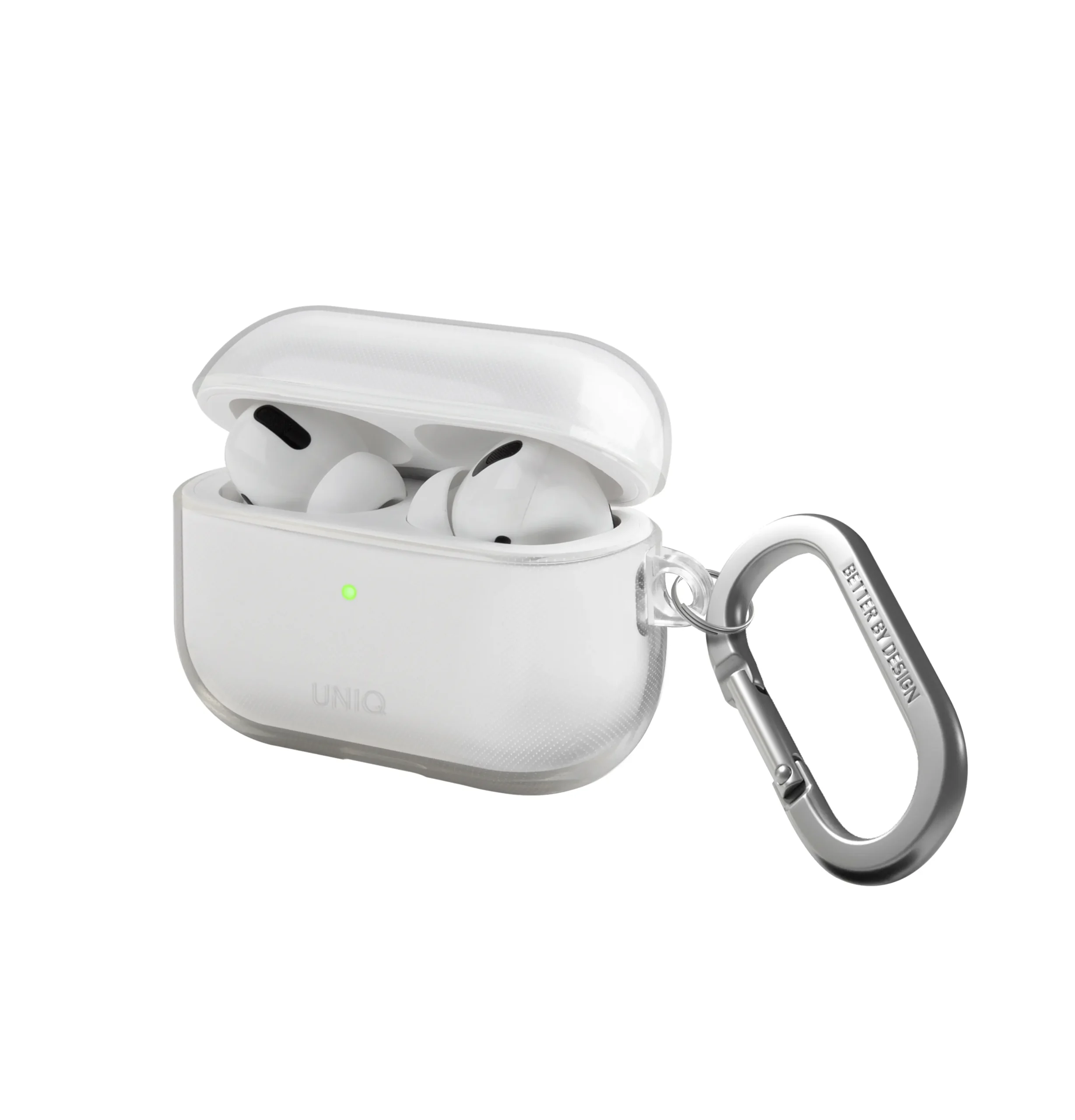 Uniq Airpods Pro 2 (2.nesil) Glase Silikon Kılıf - Şeffaf - Görsel 2
