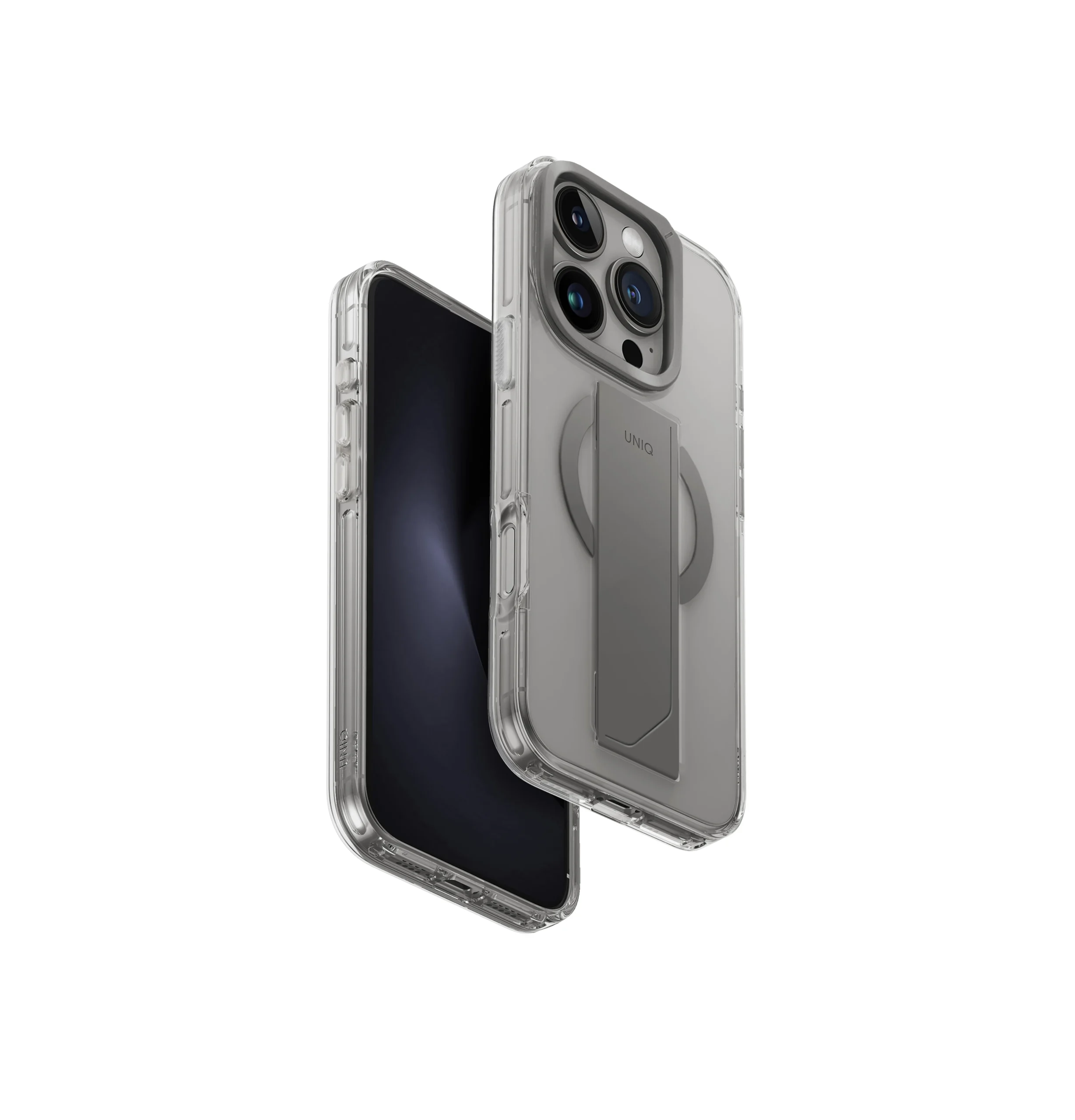 Uniq iPhone 16 Pro Heldro Max MagSafe Standlı Kapak - Titan Gri