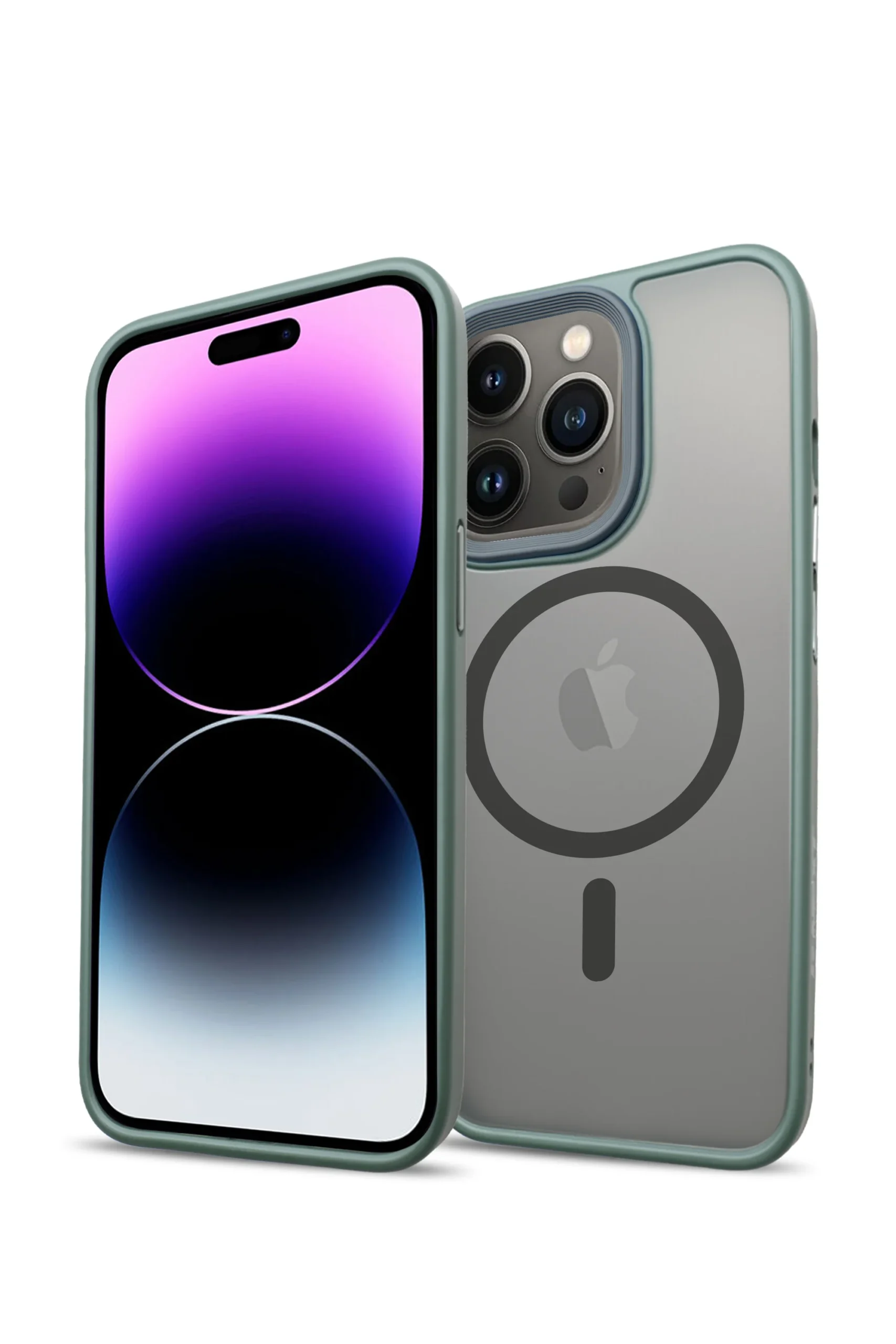 G-NEXT Apple iPhone 14 Pro Max Uyumlu MagSafe Şarj Özellikli BOLD Anti-Shock Kılıf - Koyu Yeşil
