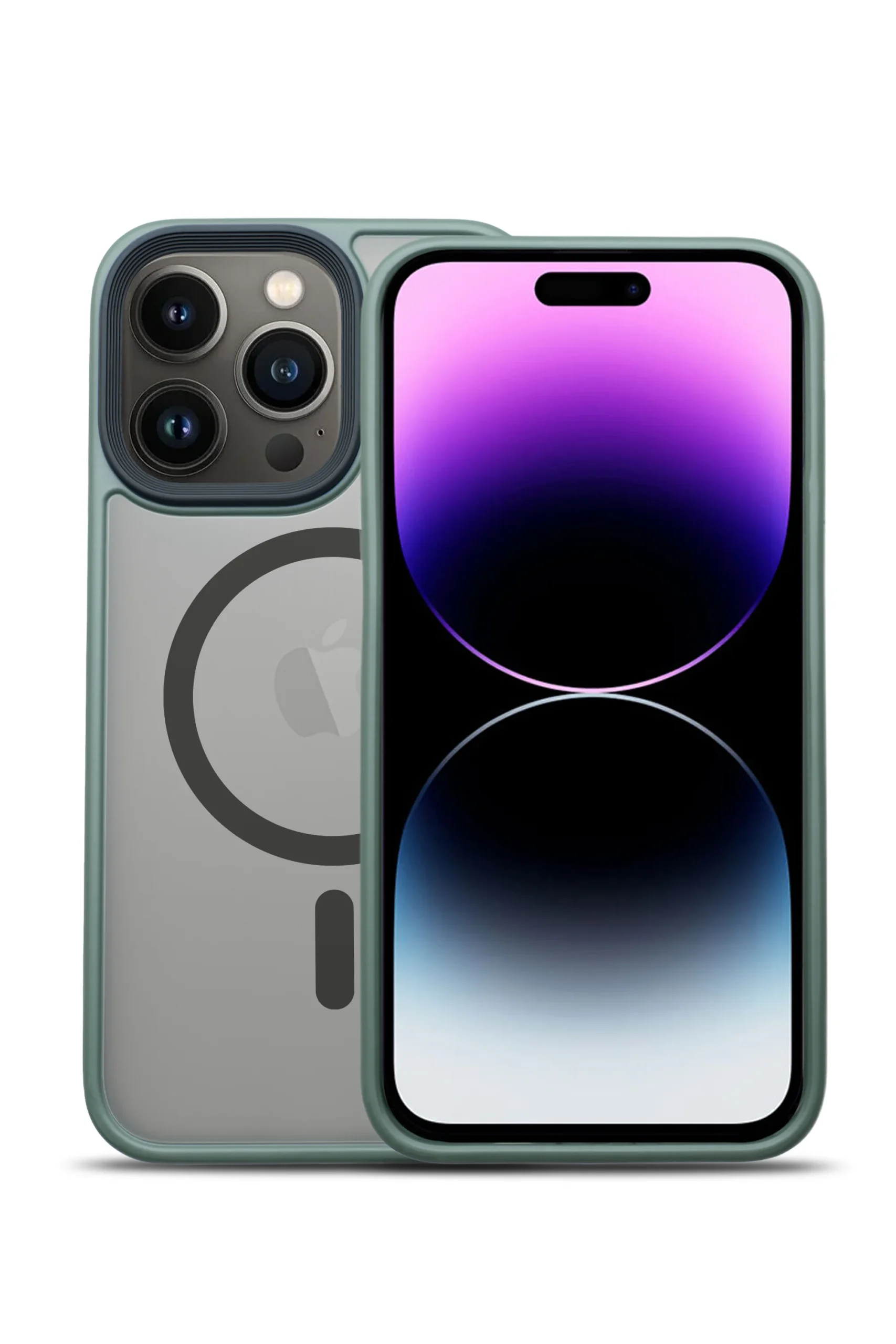 G-NEXT Apple iPhone 14 Pro Max Uyumlu MagSafe Şarj Özellikli BOLD Anti-Shock Kılıf - Koyu Yeşil - Görsel 4