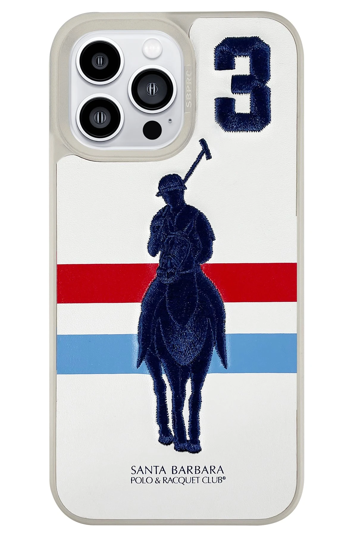 Santa Barbara Polo Racquet Club iPhone 13 Pro Max Garner Deri Kapak - Beyaz - Görsel 2