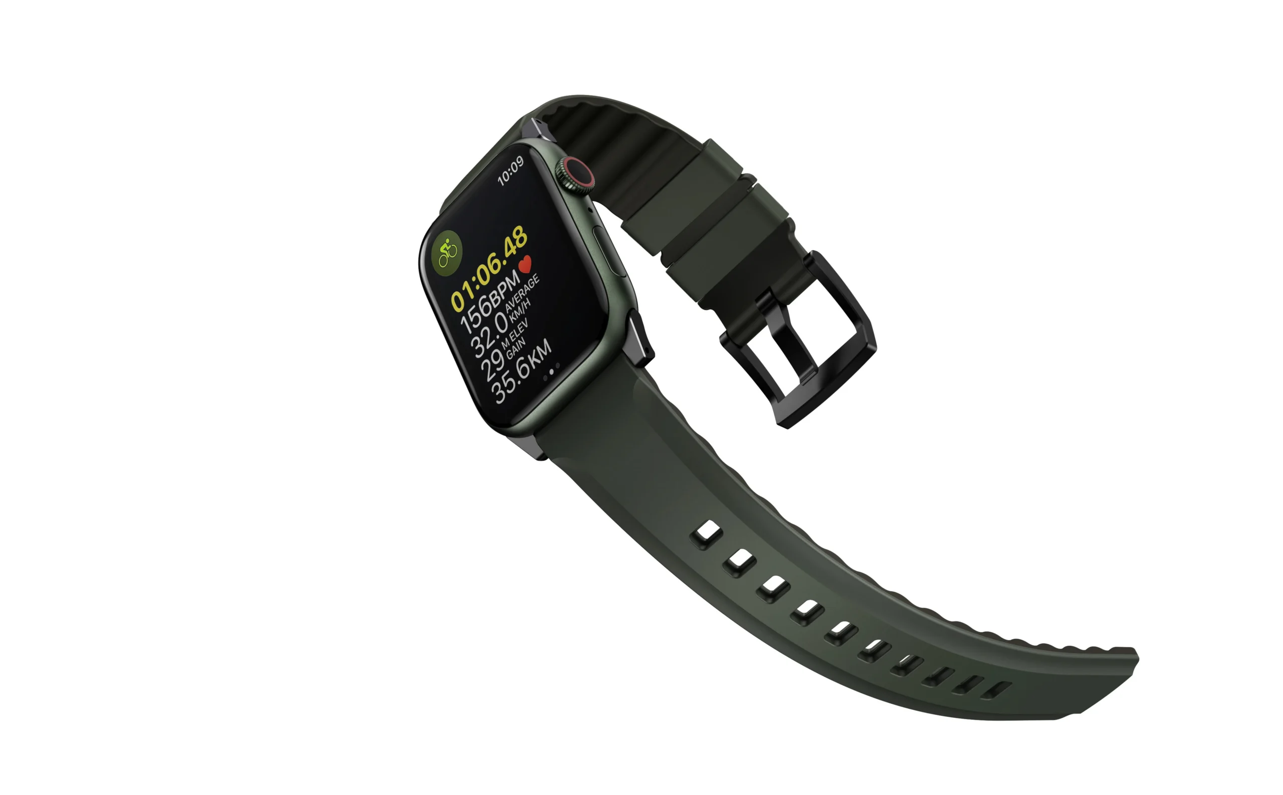 Uniq Watch Ultra 49mm Linus Airosoft Silikon Kılıf - Koyu Yeşil - Görsel 3