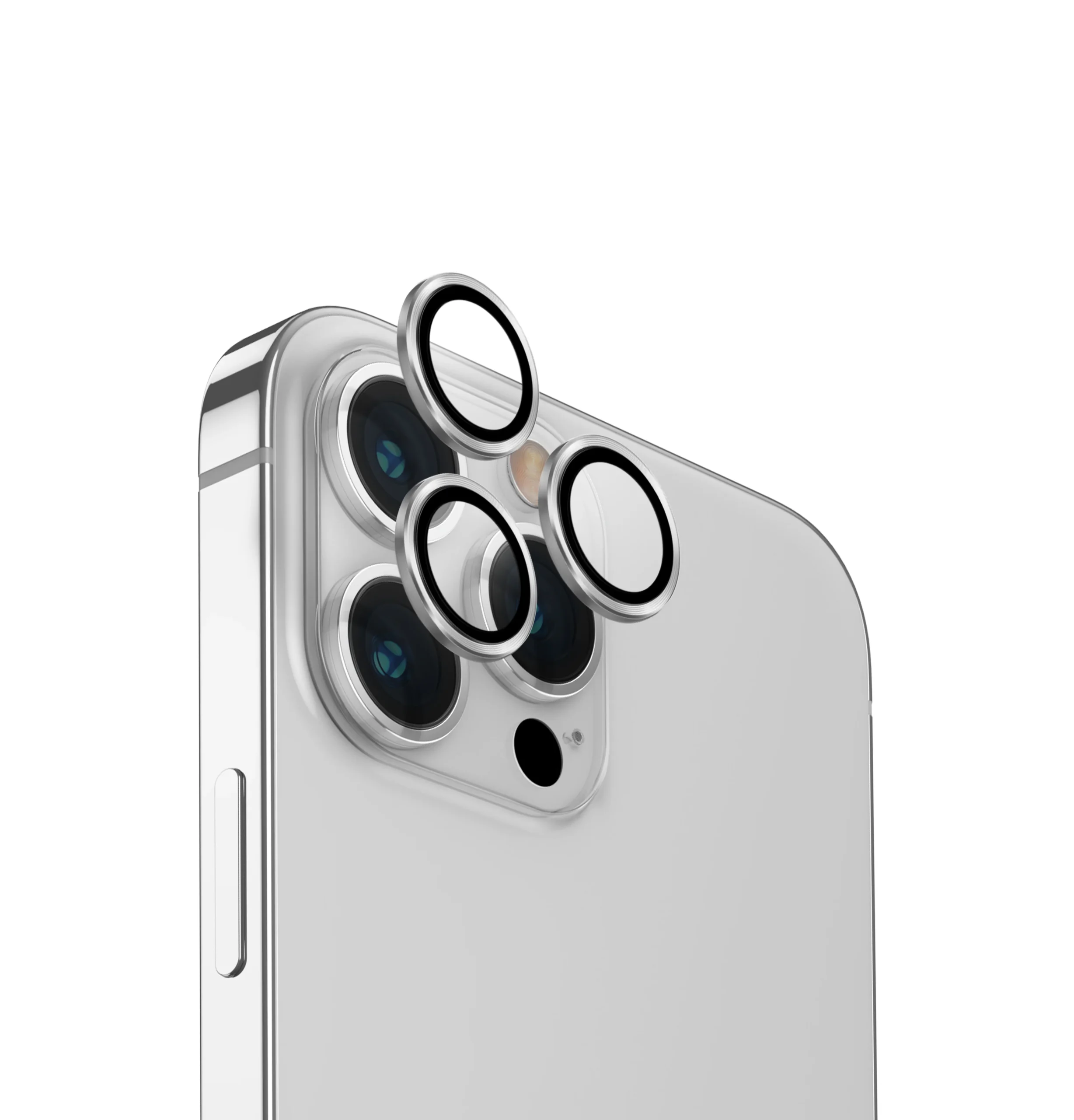 Uniq iPhone 15 Pro Max Optix Alüminyum Kamera Lens Koruyucu - Gümüş - Görsel 2