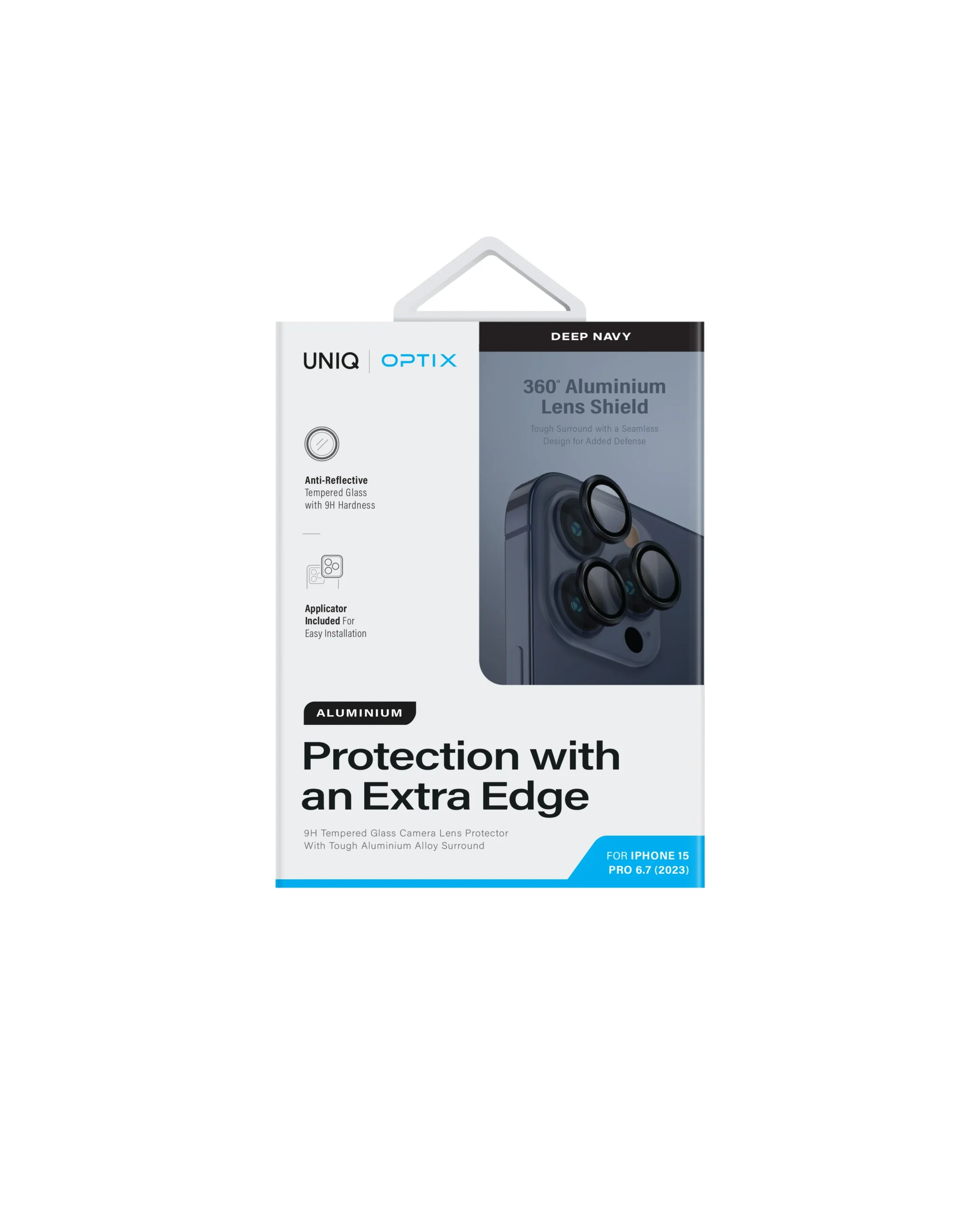 Uniq iPhone 15 Pro Max Optix Alüminyum Kamera Lens Koruyucu - Lacivert