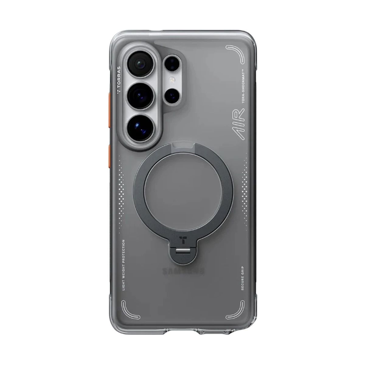 Torras Samsung Galaxy S26 Ultra O Stand Spin Air Serisi MagSafe Kılıf - Siyah - Görsel 3