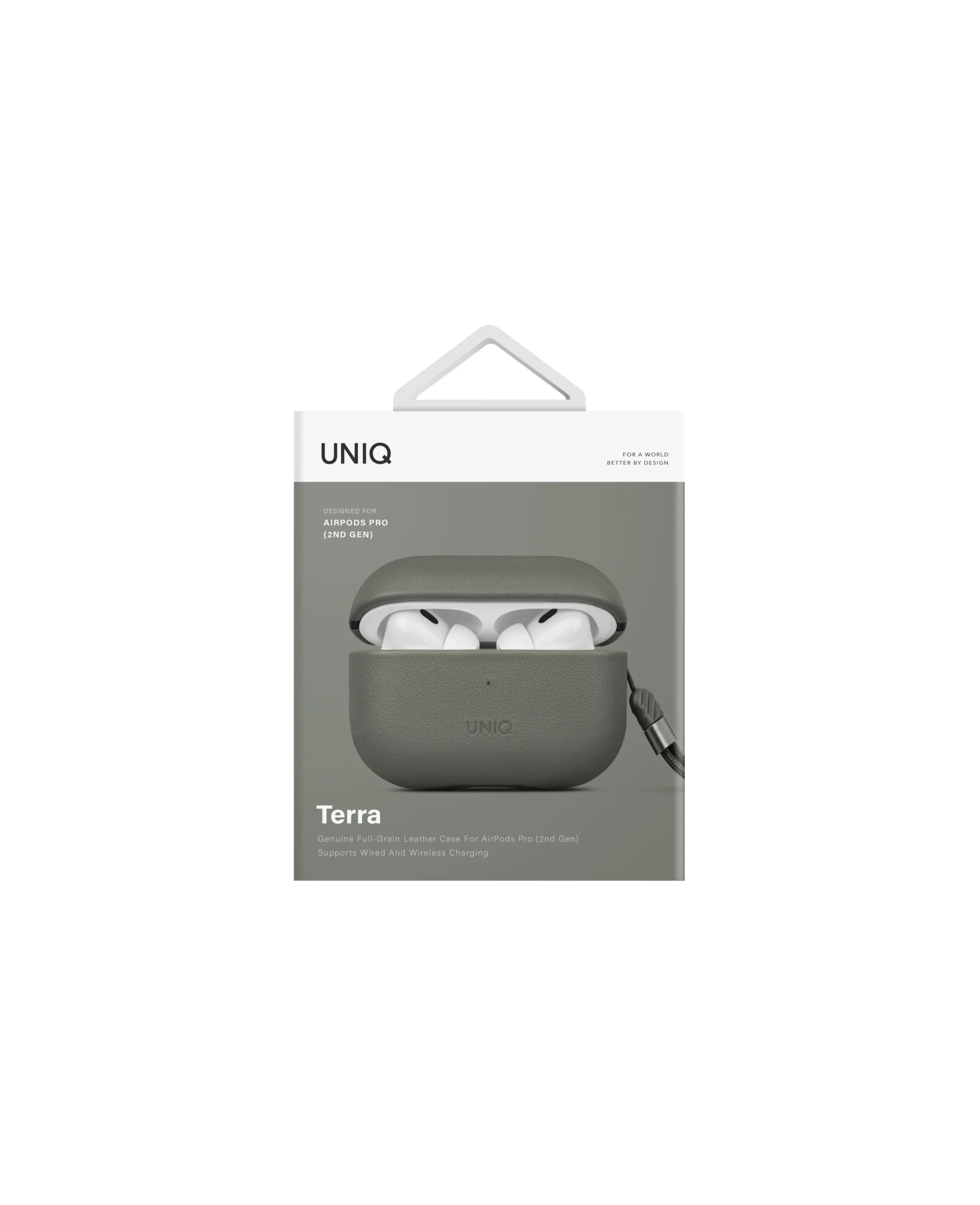 Uniq Airpods Pro 2 (2.nesil) Terra Genuine Deri Kılıf - Yeşil
