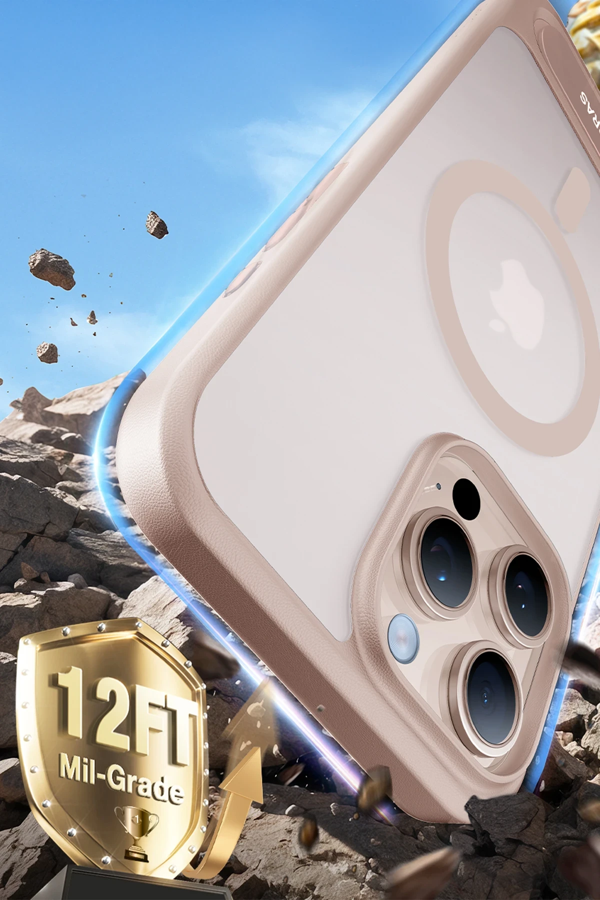 Torras Apple iPhone 16 Pro P Stand Serisi MagSafe Kılıf - Çöl Titanyum - Görsel 2