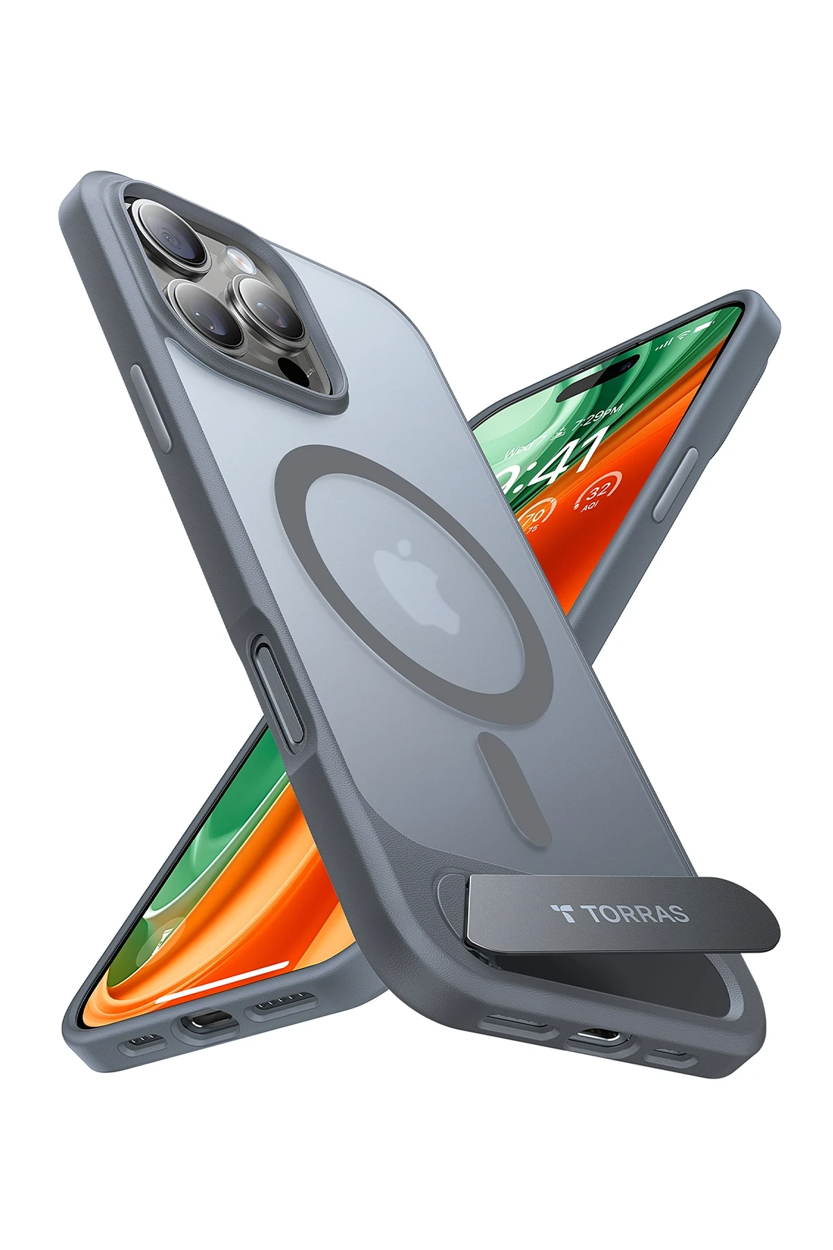 Torras Apple iPhone 16 Pro Max P Stand Serisi MagSafe Kılıf - Titan Gri - Görsel 2