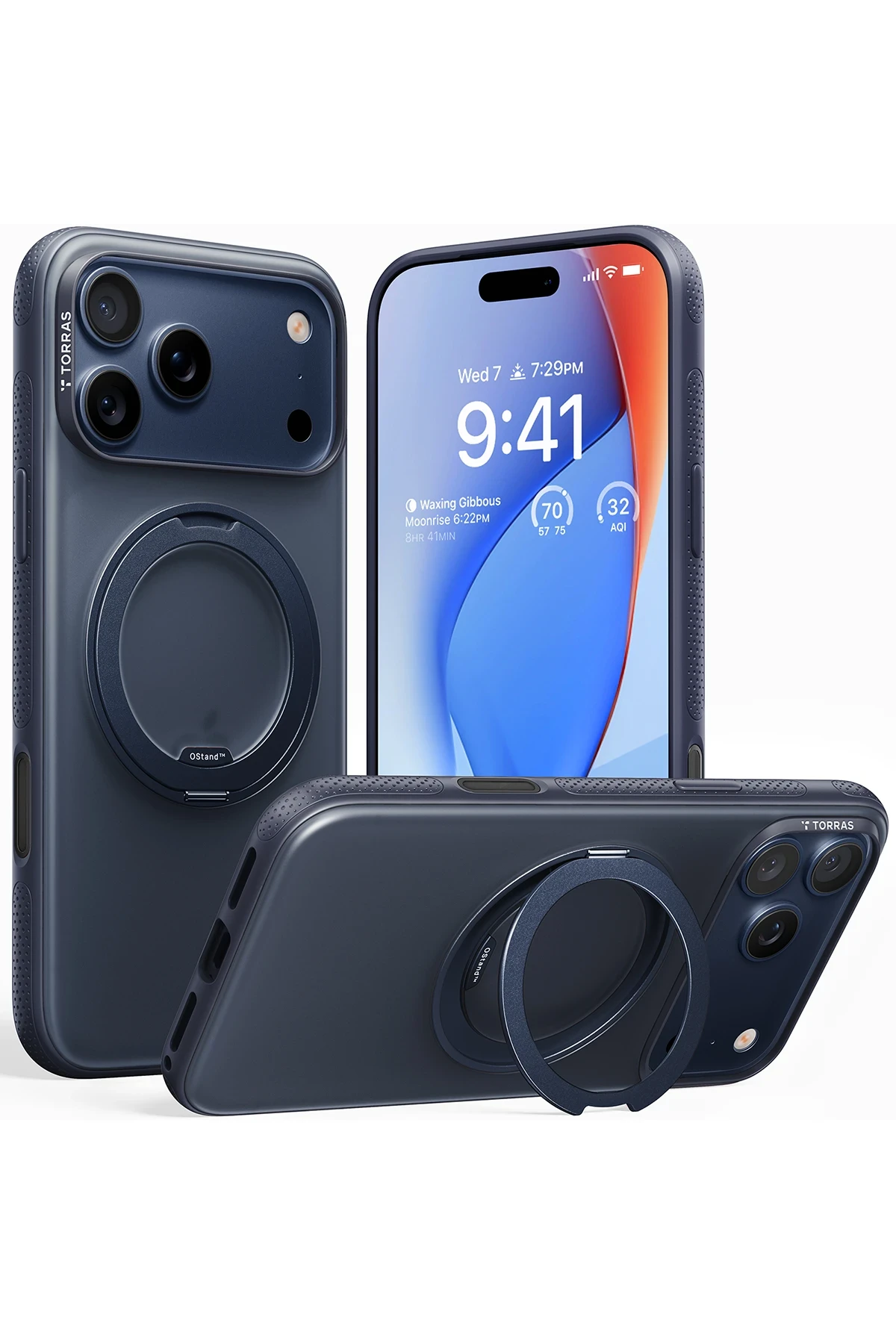 Torras Apple iPhone 17 Pro Max O Stand R Fitness Serisi MagSafe Kılıf - Lacivert - Görsel 2
