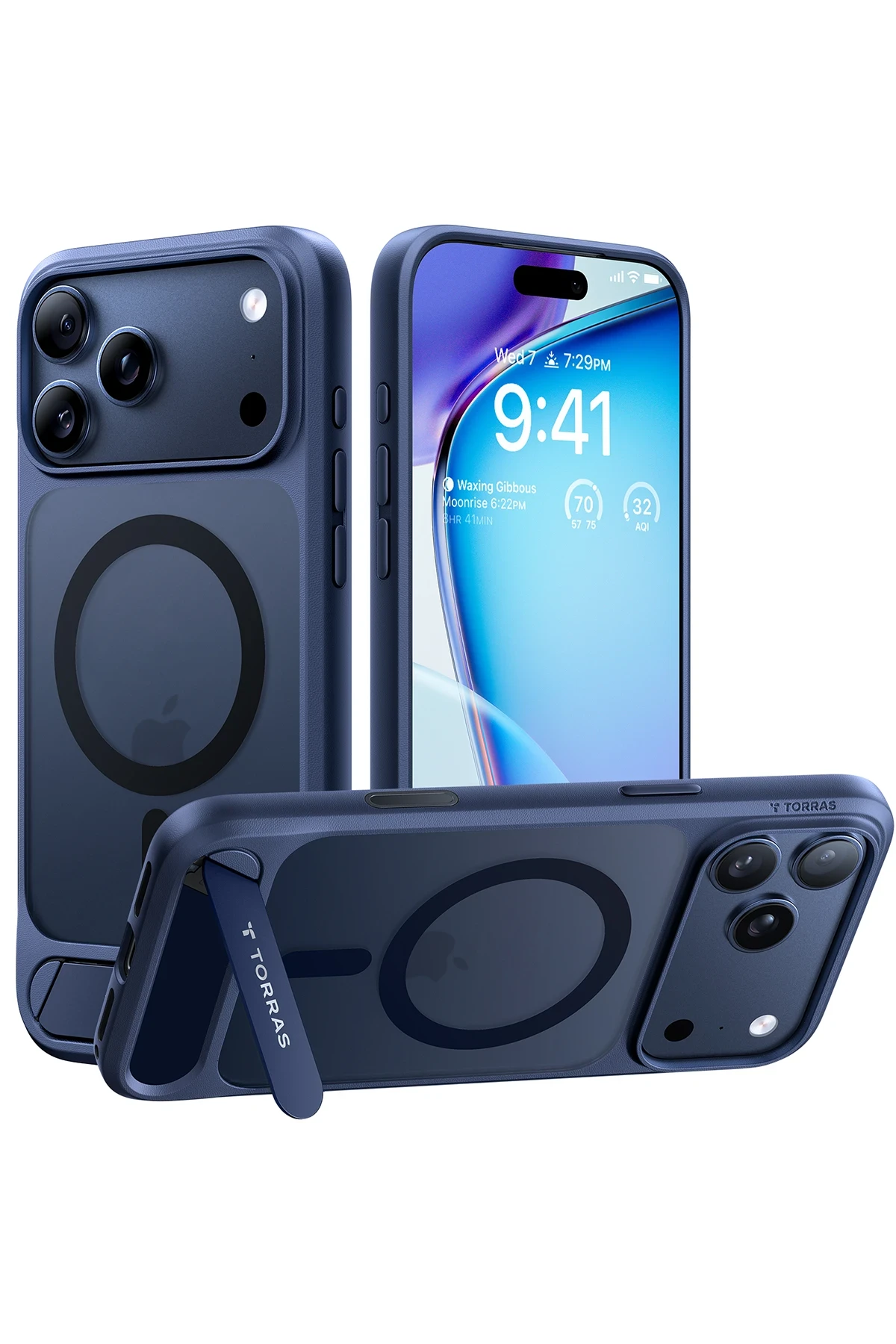 Torras Apple iPhone 17 Pro Max P Stand Serisi MagSafe Kılıf - Lacivert - Görsel 4