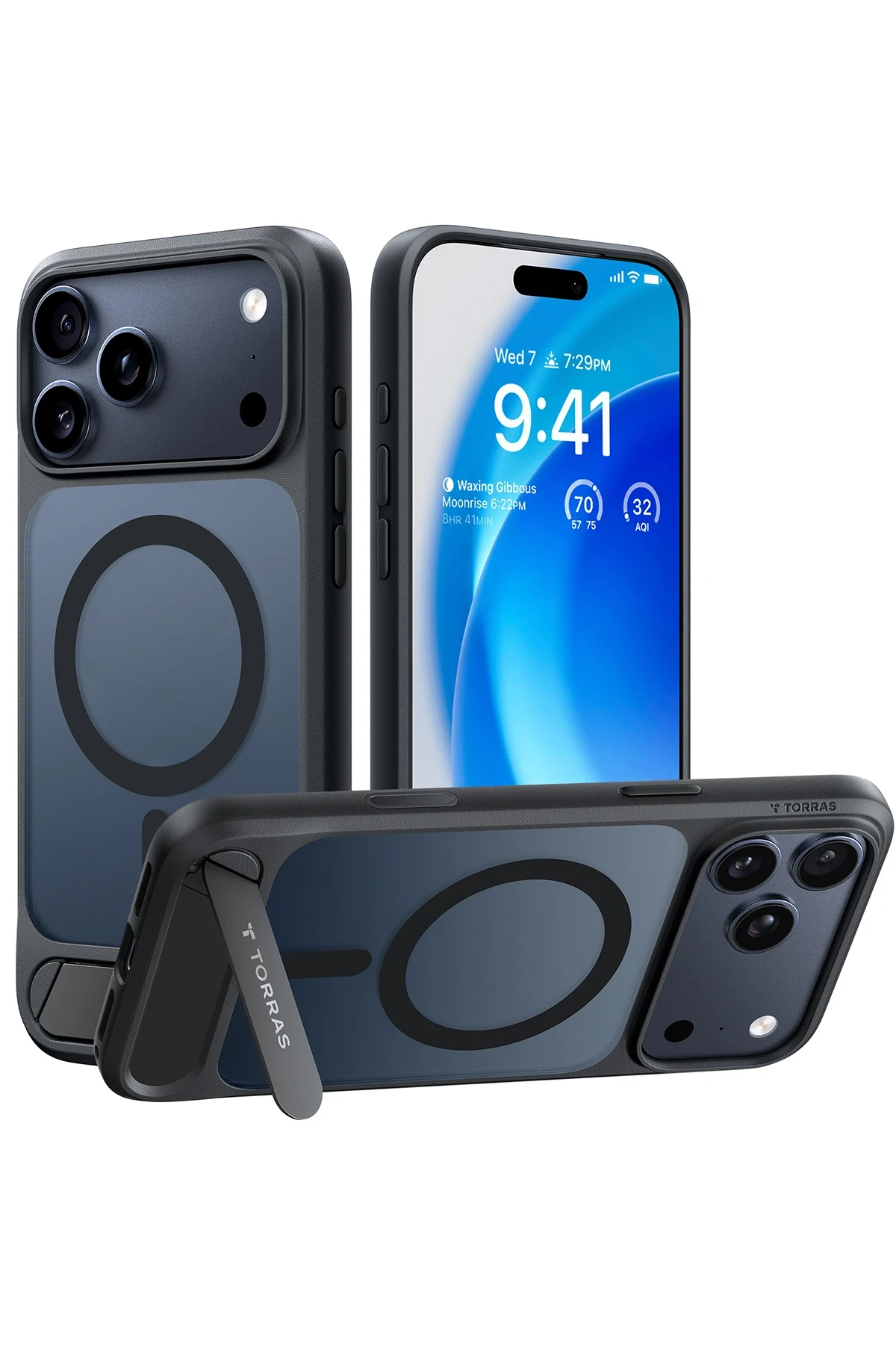 Torras Apple iPhone 17 Pro Max P Stand Serisi MagSafe Kılıf - Siyah - Görsel 4