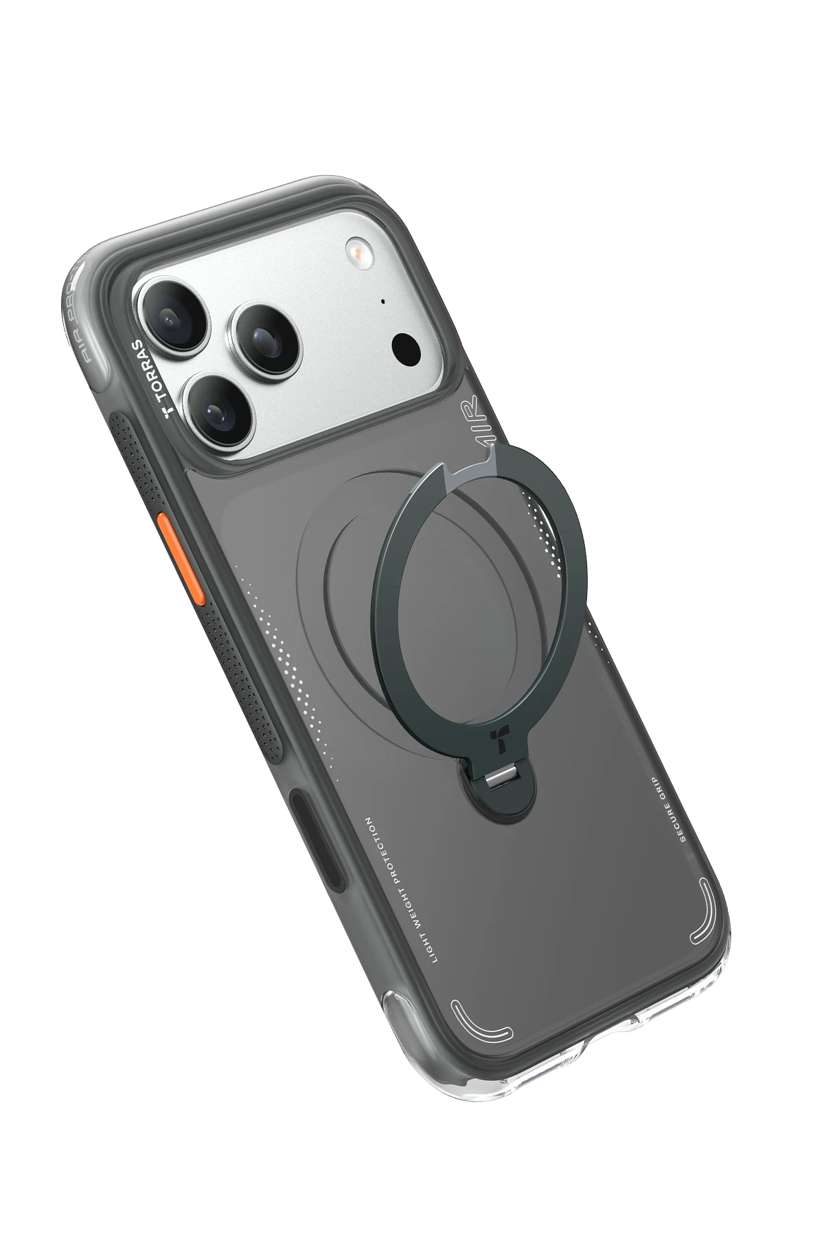 Torras Apple iPhone 17 Pro O Stand Spin Air Serisi MagSafe Kılıf - Siyah - Görsel 2