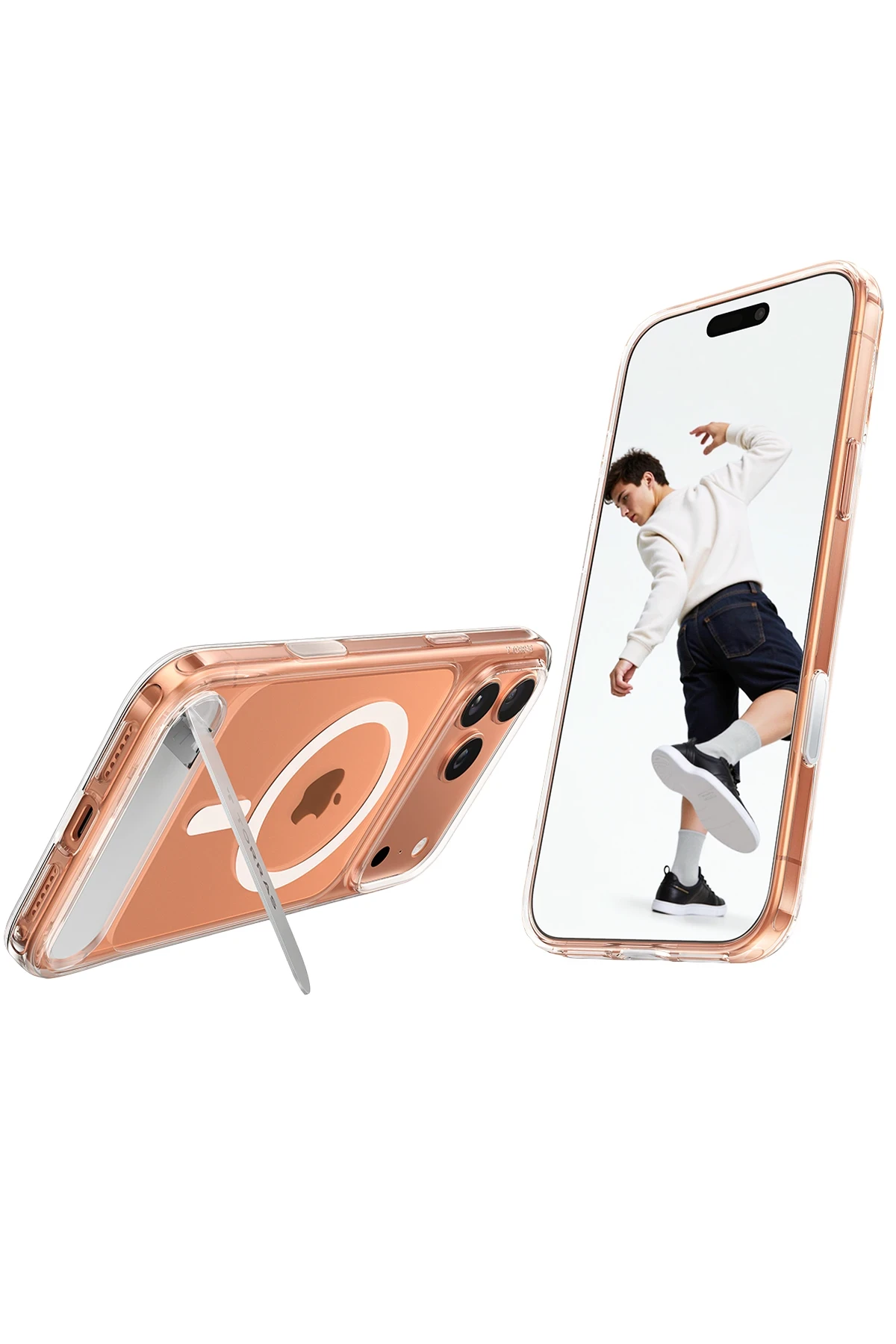 Torras Apple iPhone 17 Pro P Stand Serisi MagSafe Kılıf - Şeffaf