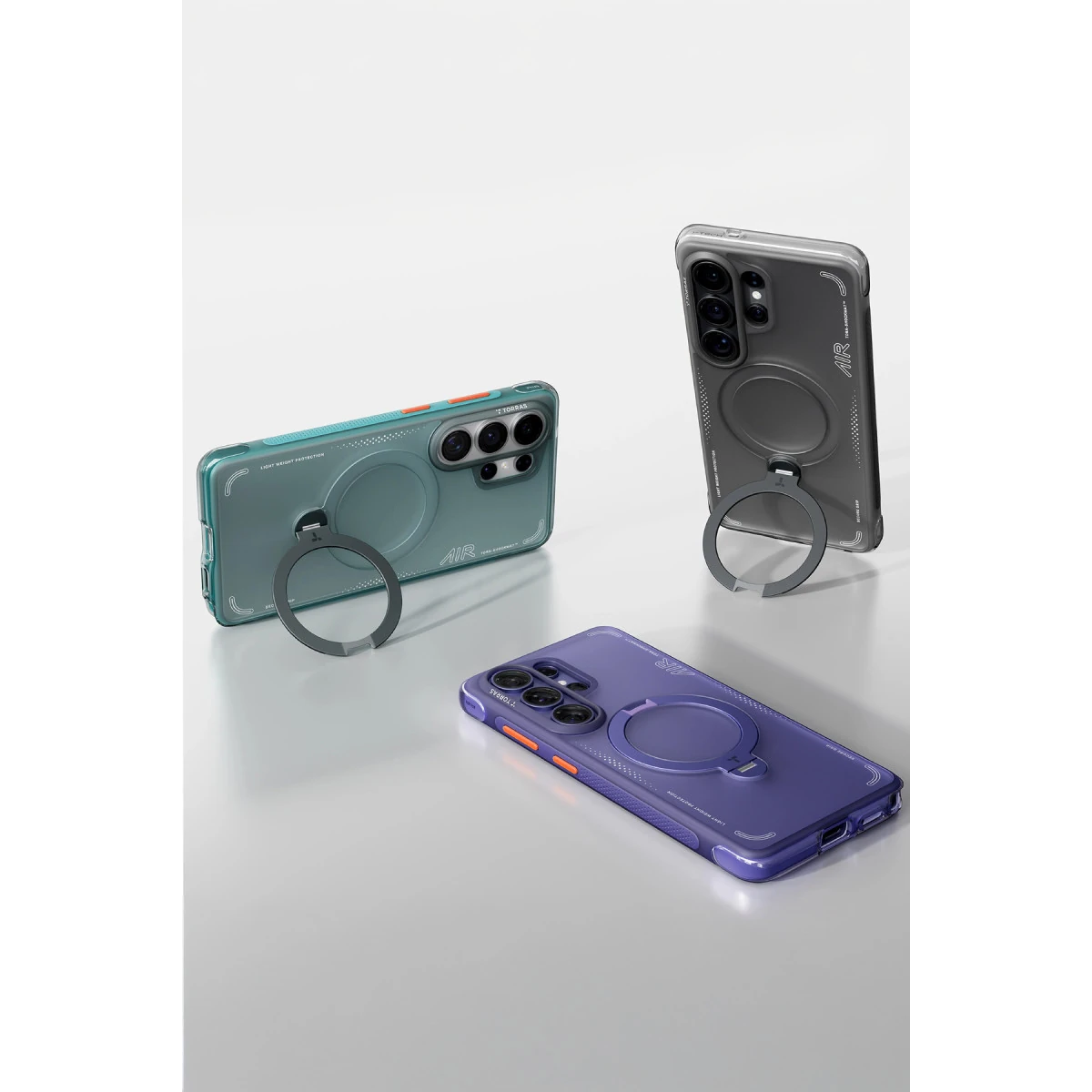 Torras Samsung Galaxy S26 Ultra O Stand Spin Air Serisi MagSafe Kılıf - Siyah - Görsel 2