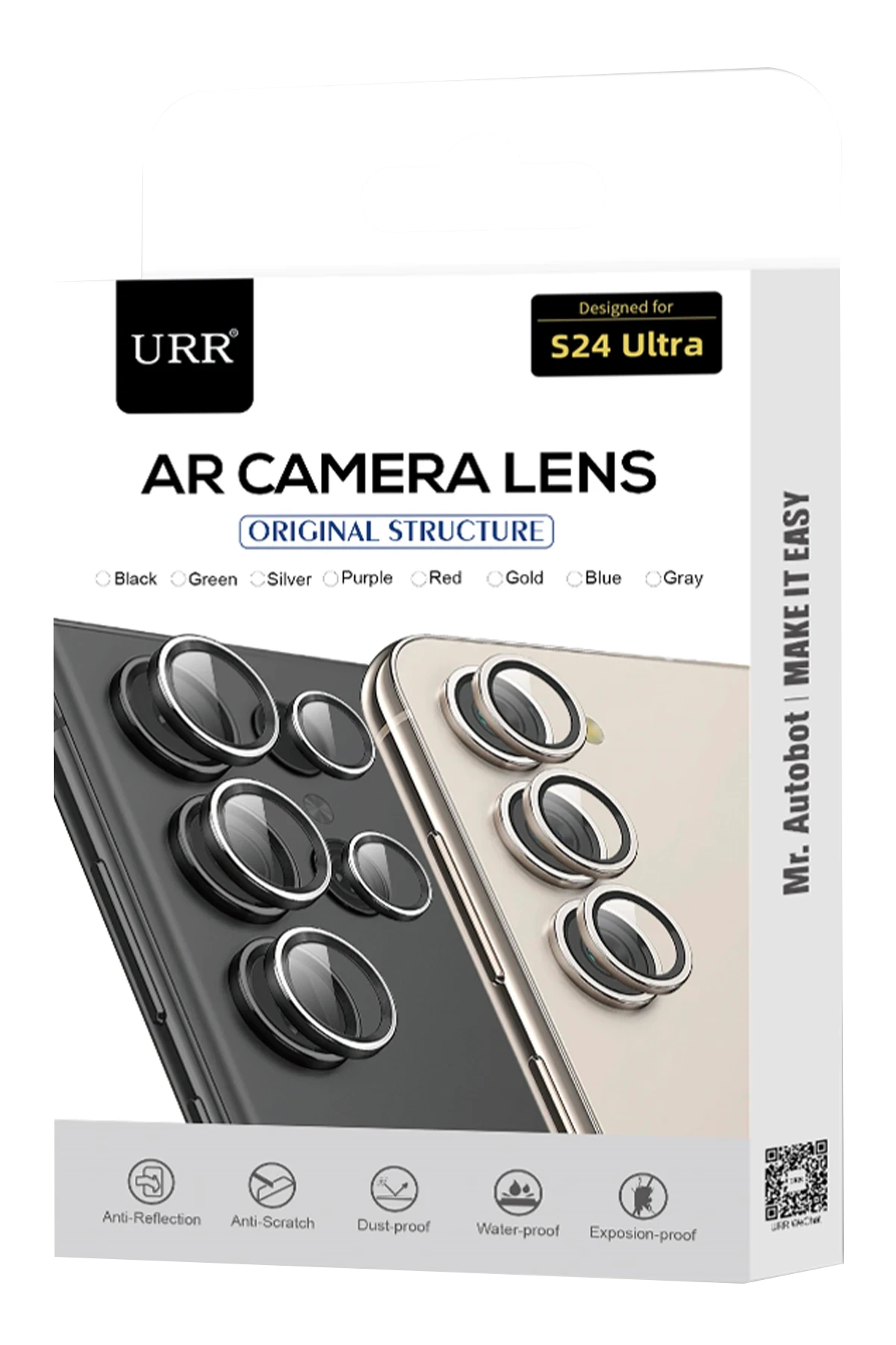 URR Samsung Galaxy S25 Ultra AR Kamera Lens Koruyucu - Siyah - Görsel 2